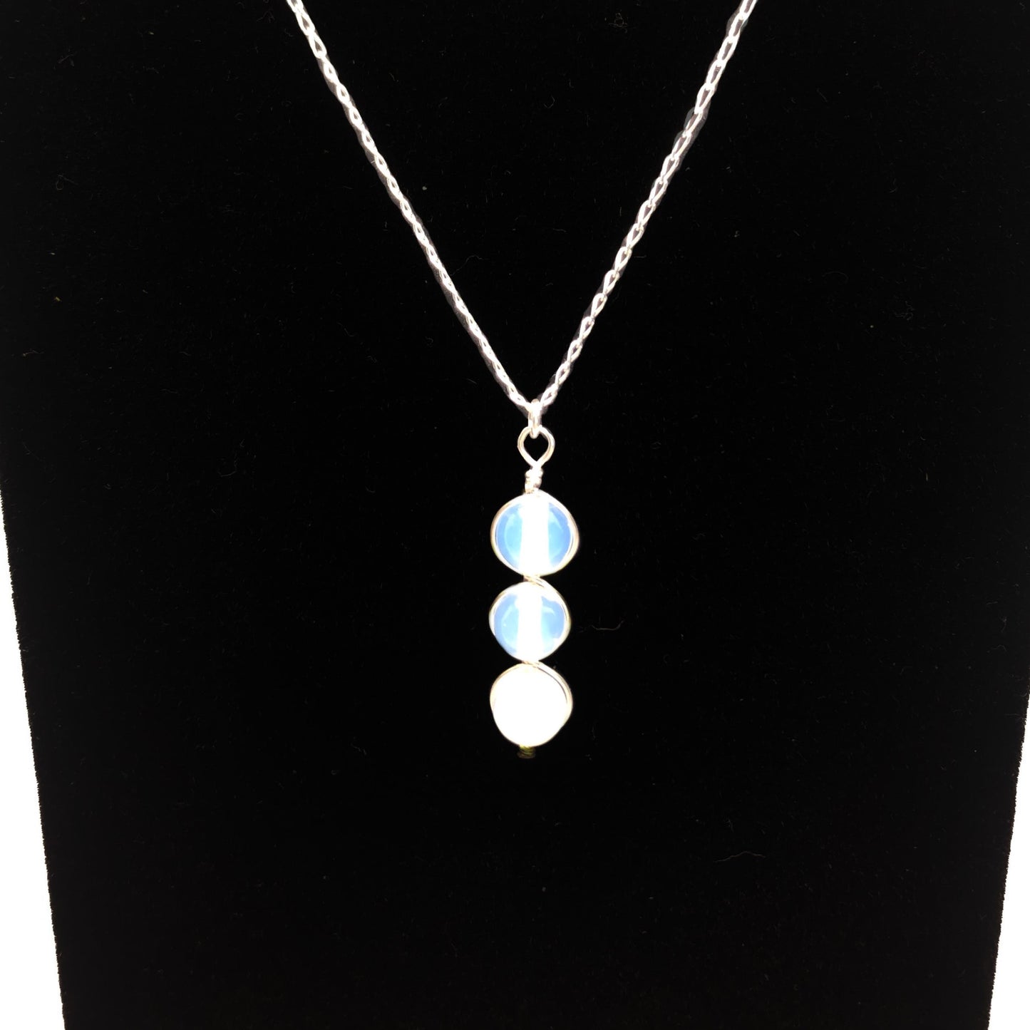 Crystal Trio Hand Wired Pendant Necklace