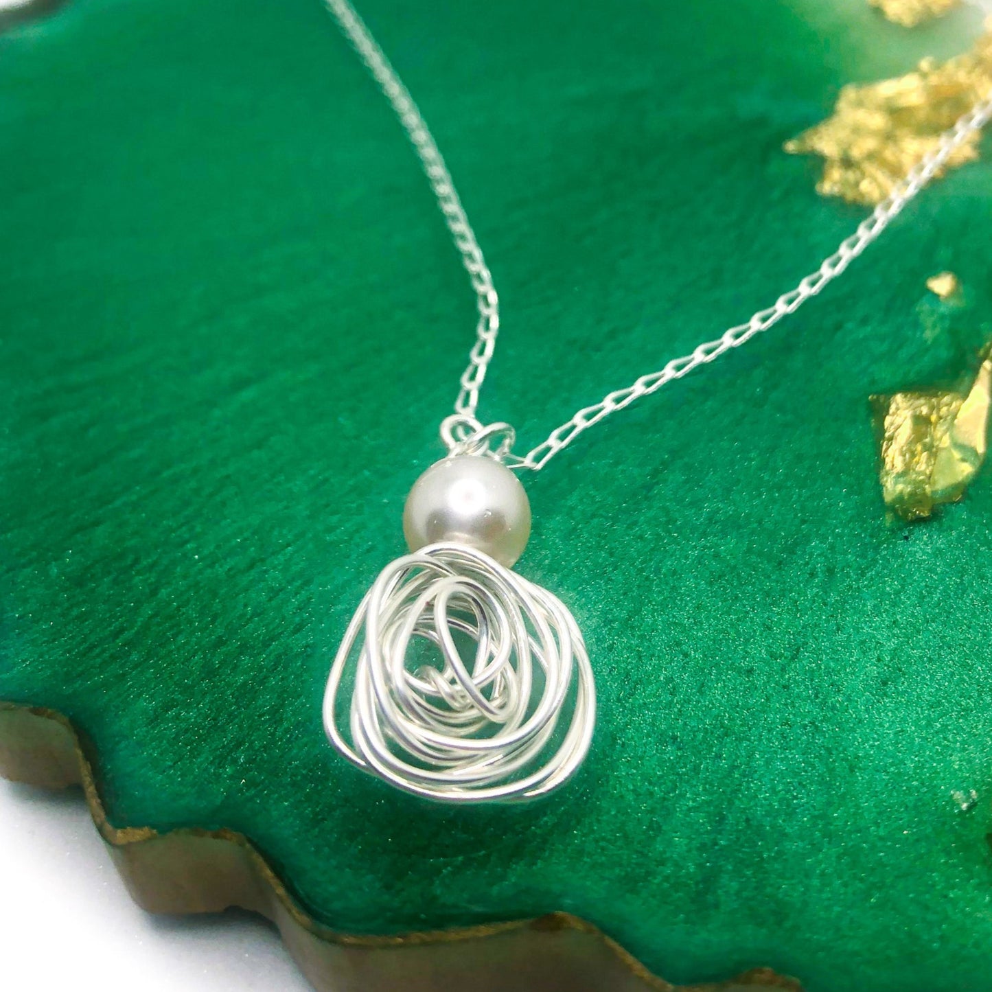 Silver and Crystal Rose Necklace
