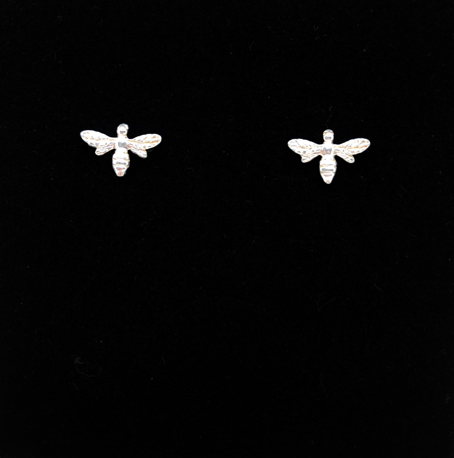 Silver Bumble Bee Stud Earrings