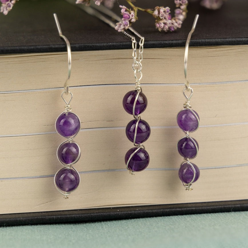 Wire crystal earrings