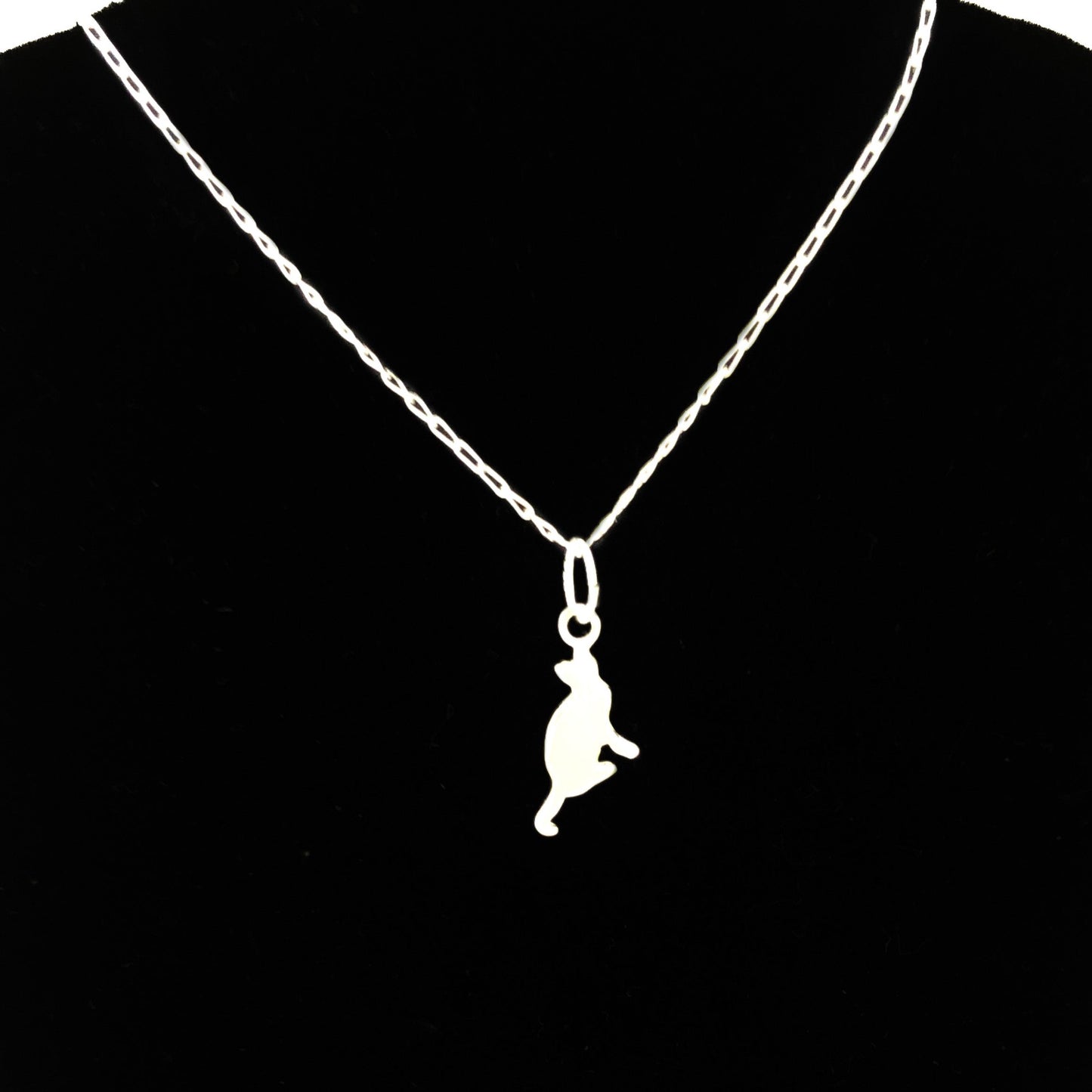 Silver Cat Charm Necklace