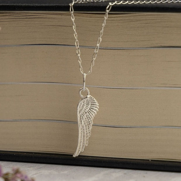 Angel Wing Silver Pendant Necklace