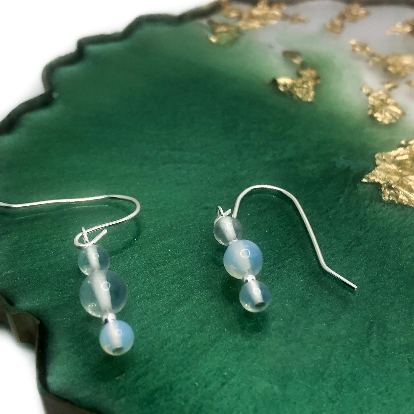 Crystal And Silver Trio Drop Earrings