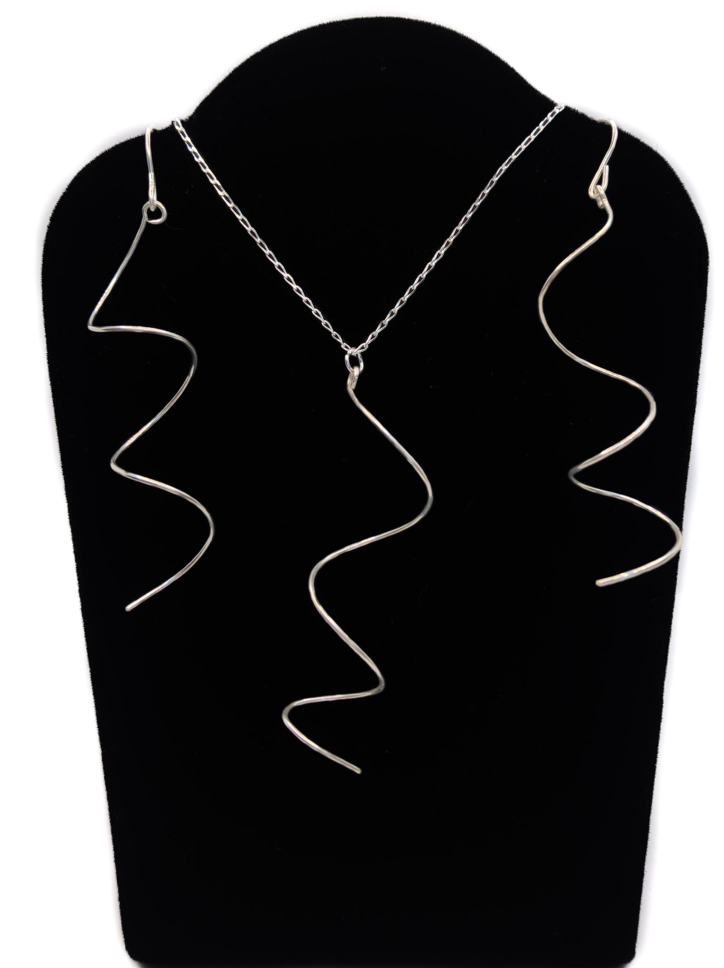 Spiral Cascade Silver Earrings