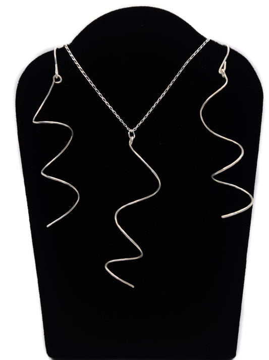 Spiral Cascade Silver Earrings