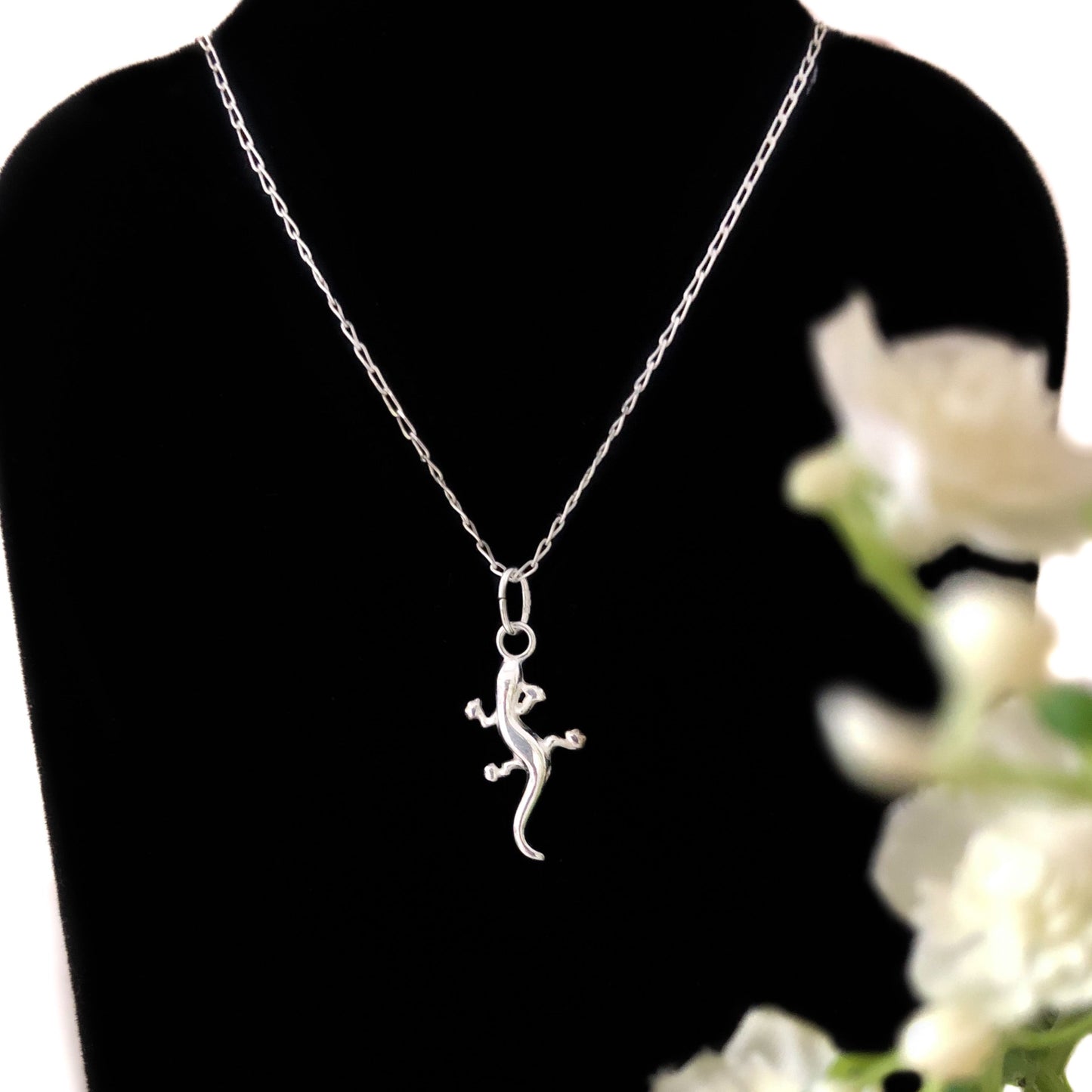 Mr Gecko Silver Charm Necklace