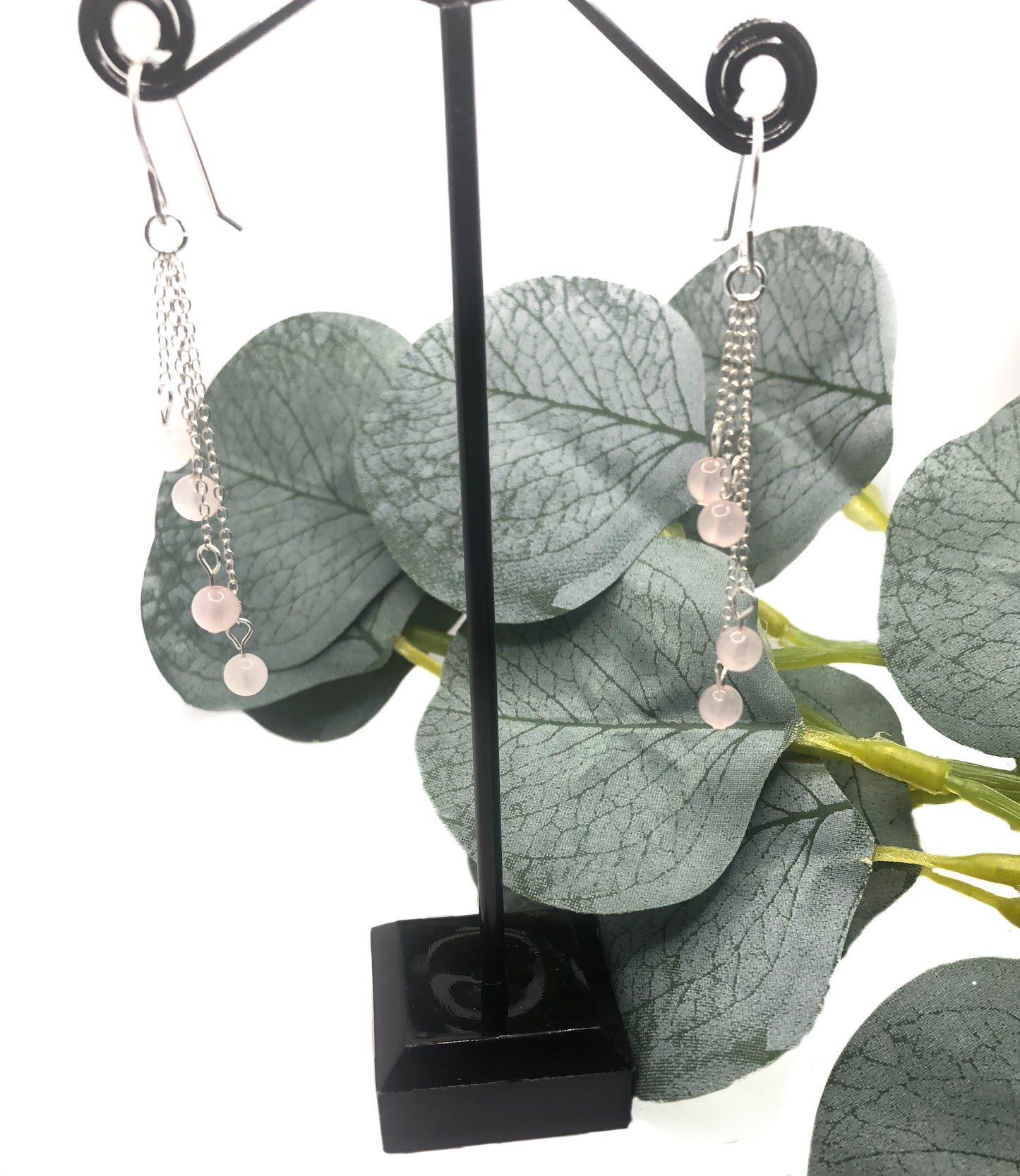 Silver Chain and Crystal Waterfall Earrings