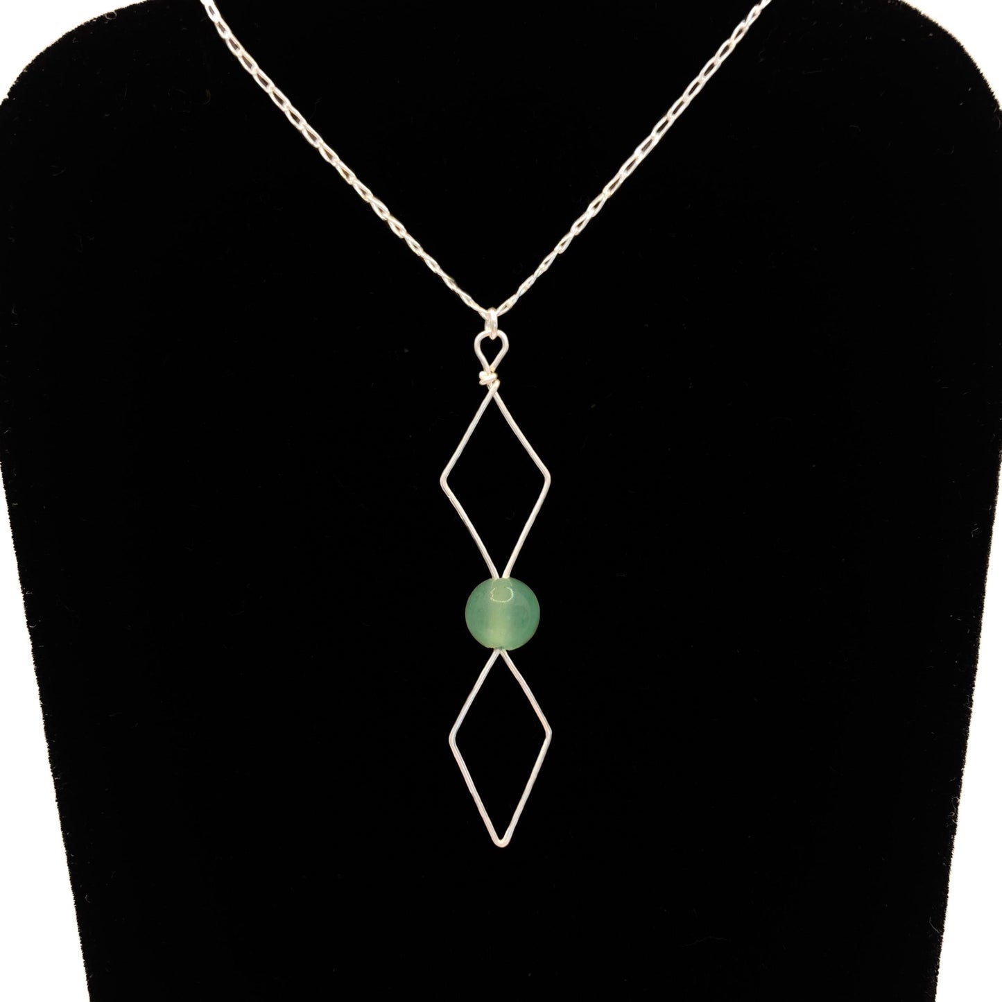 Wire Wrapped Diamond Crystal Necklace