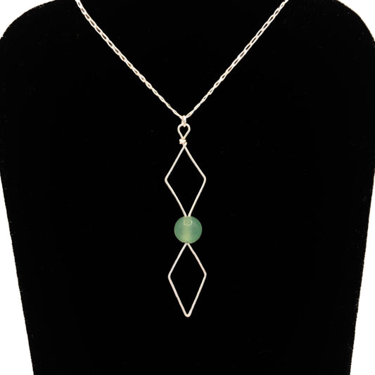 Wire Wrapped Diamond Crystal Necklace