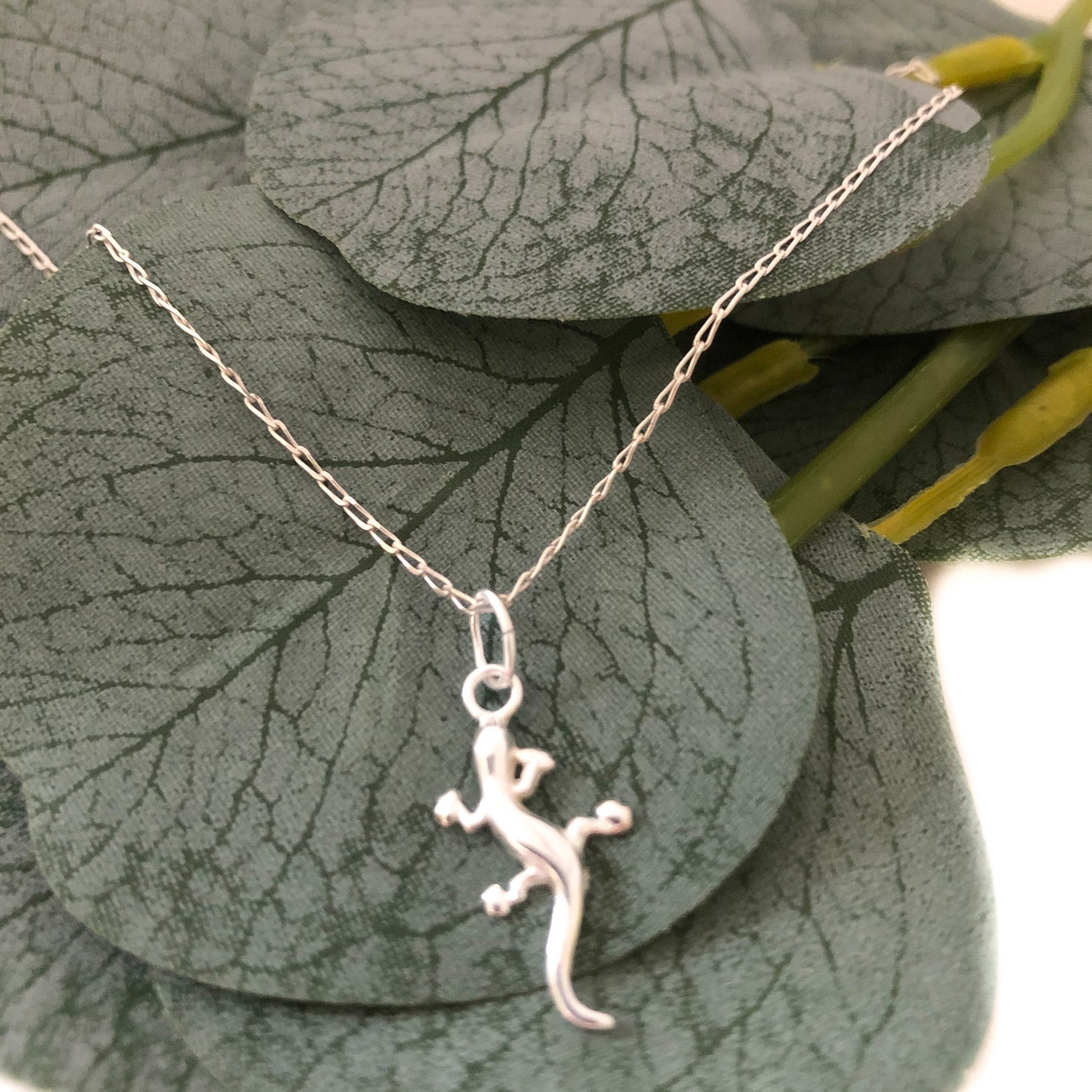 Mr Gecko Silver Charm Necklace