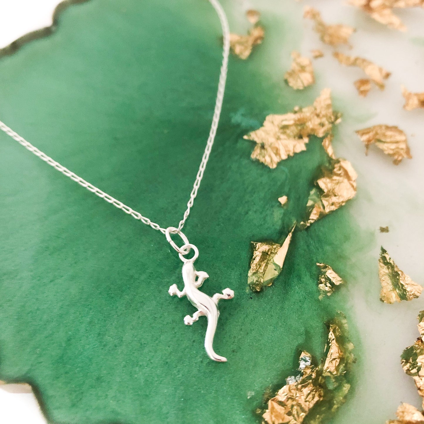 Mr Gecko Silver Charm Necklace