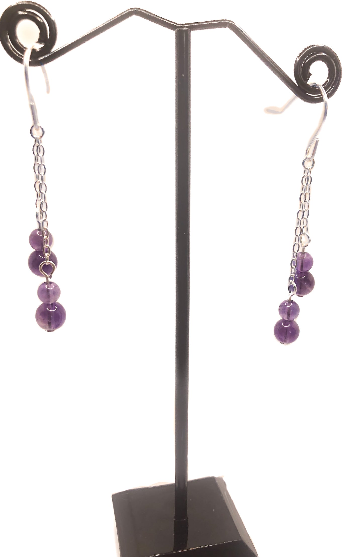 Double Chain Drop With Crystals  Earrings