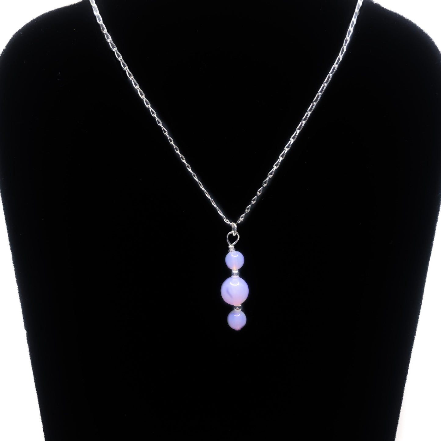 Crystal And Silver Drop Pendant Necklace