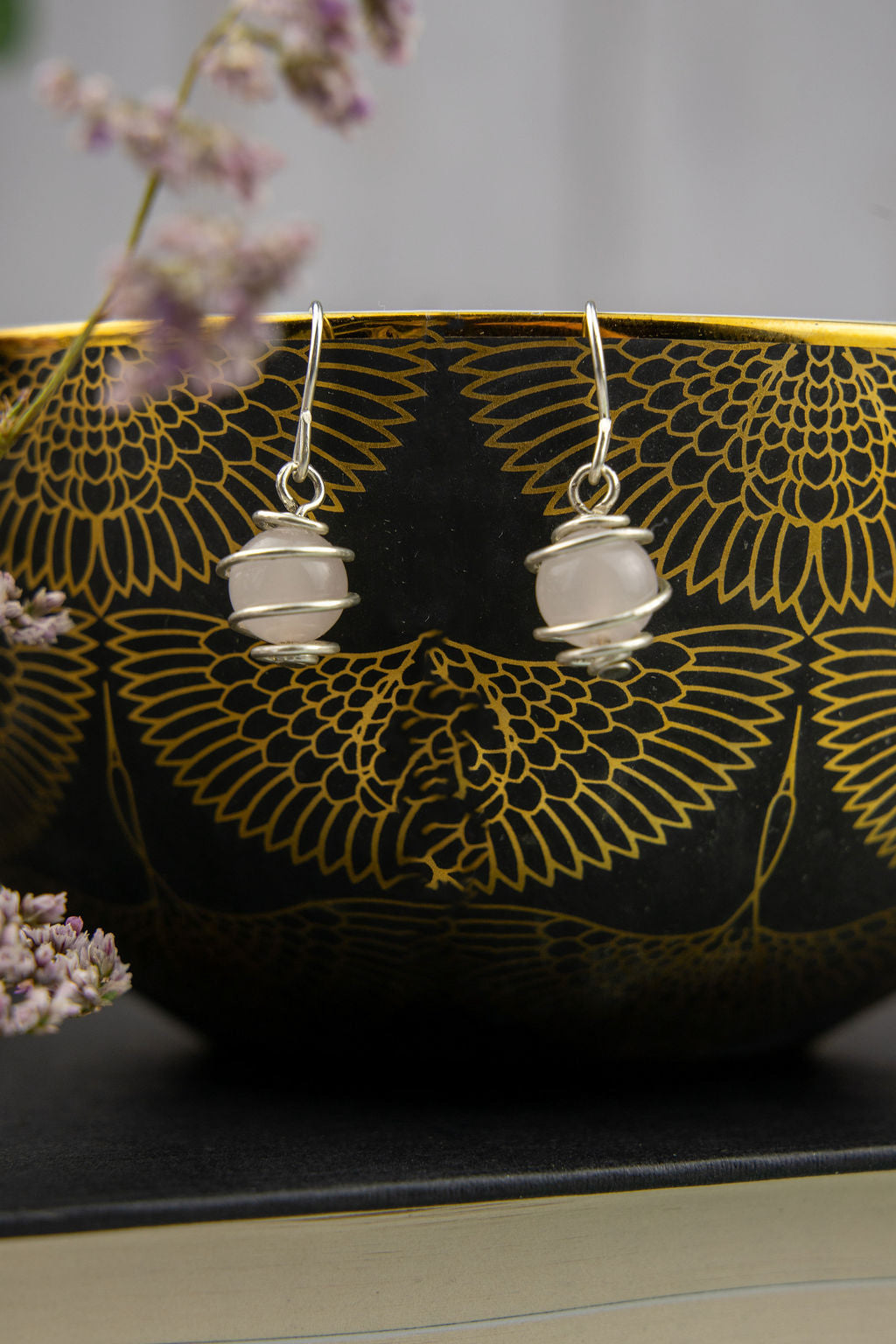 Crystal in Sterling Silver Cage Earrings