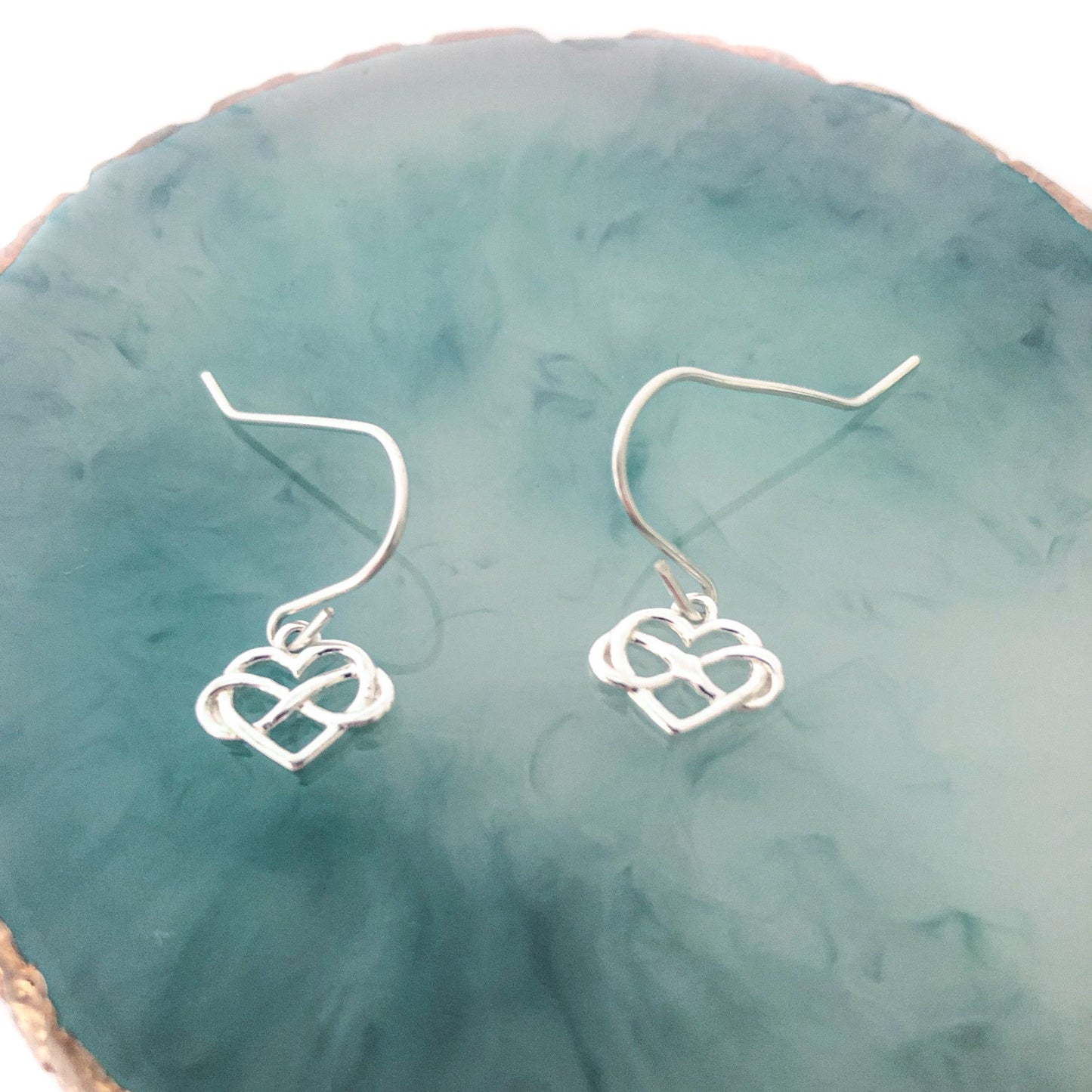 Infinity Heart Silver Earrings