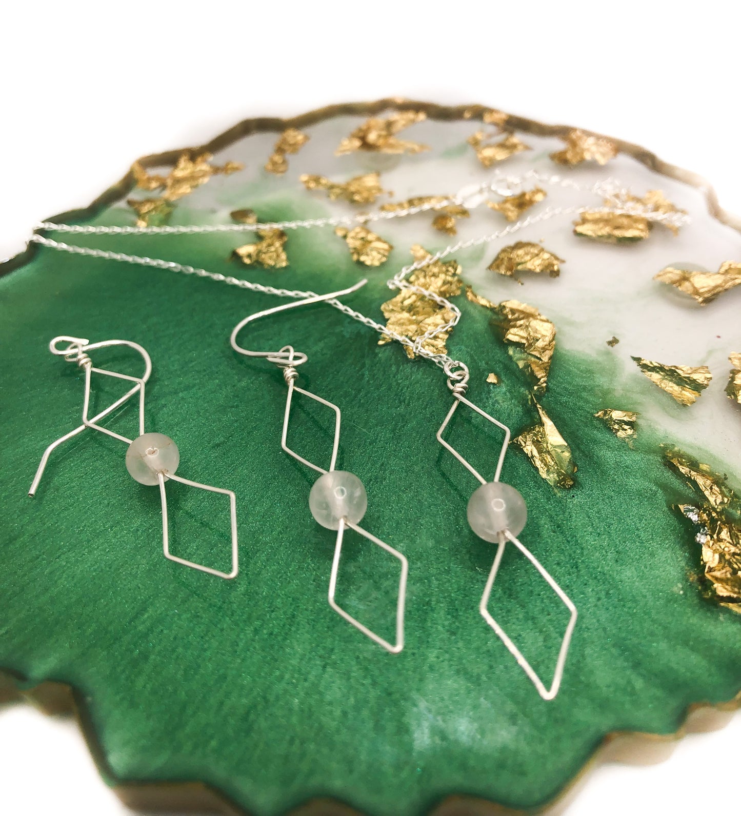 Wire Wrapped Diamond Crystal Necklace