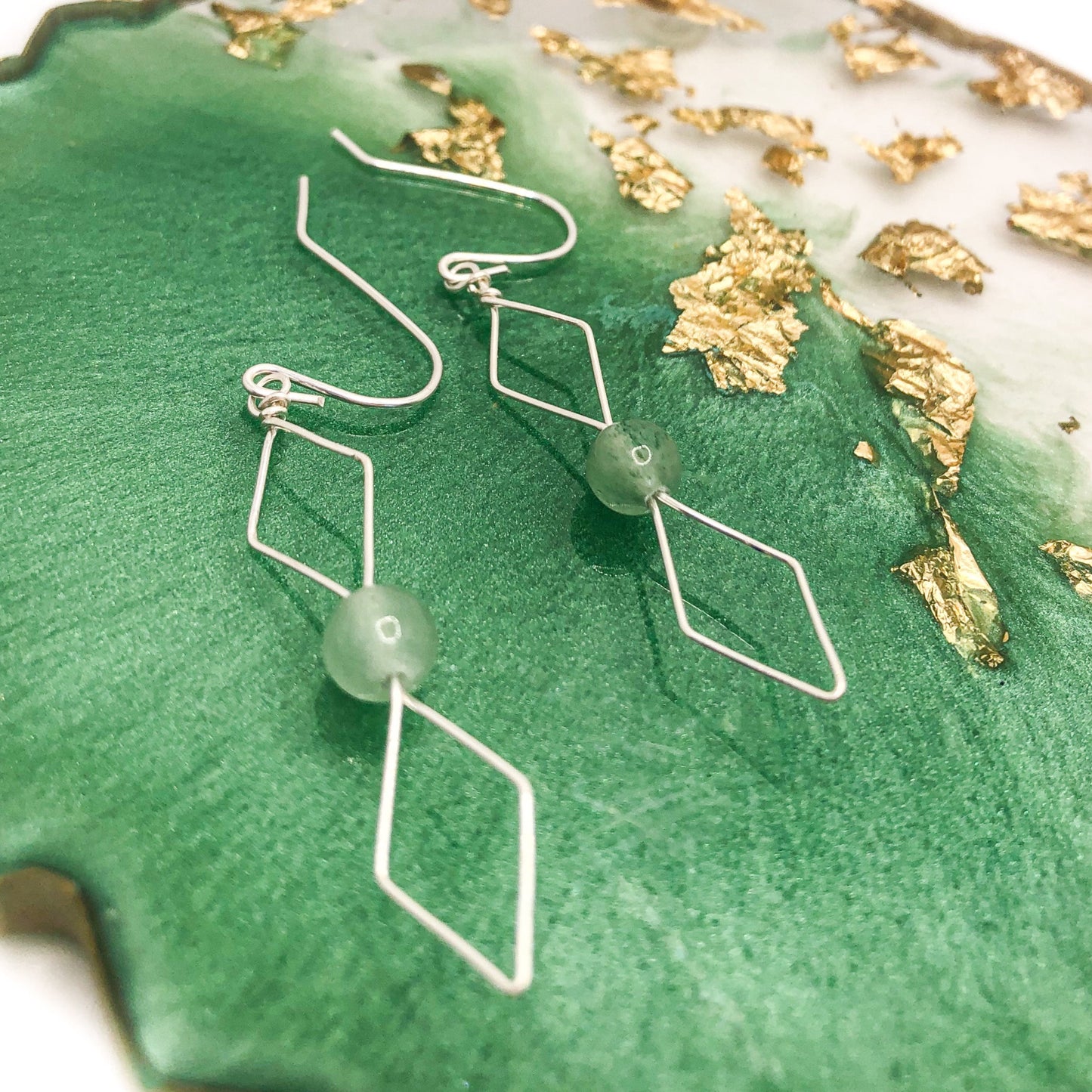 Wire Wrapped Crystal Diamond Earrings