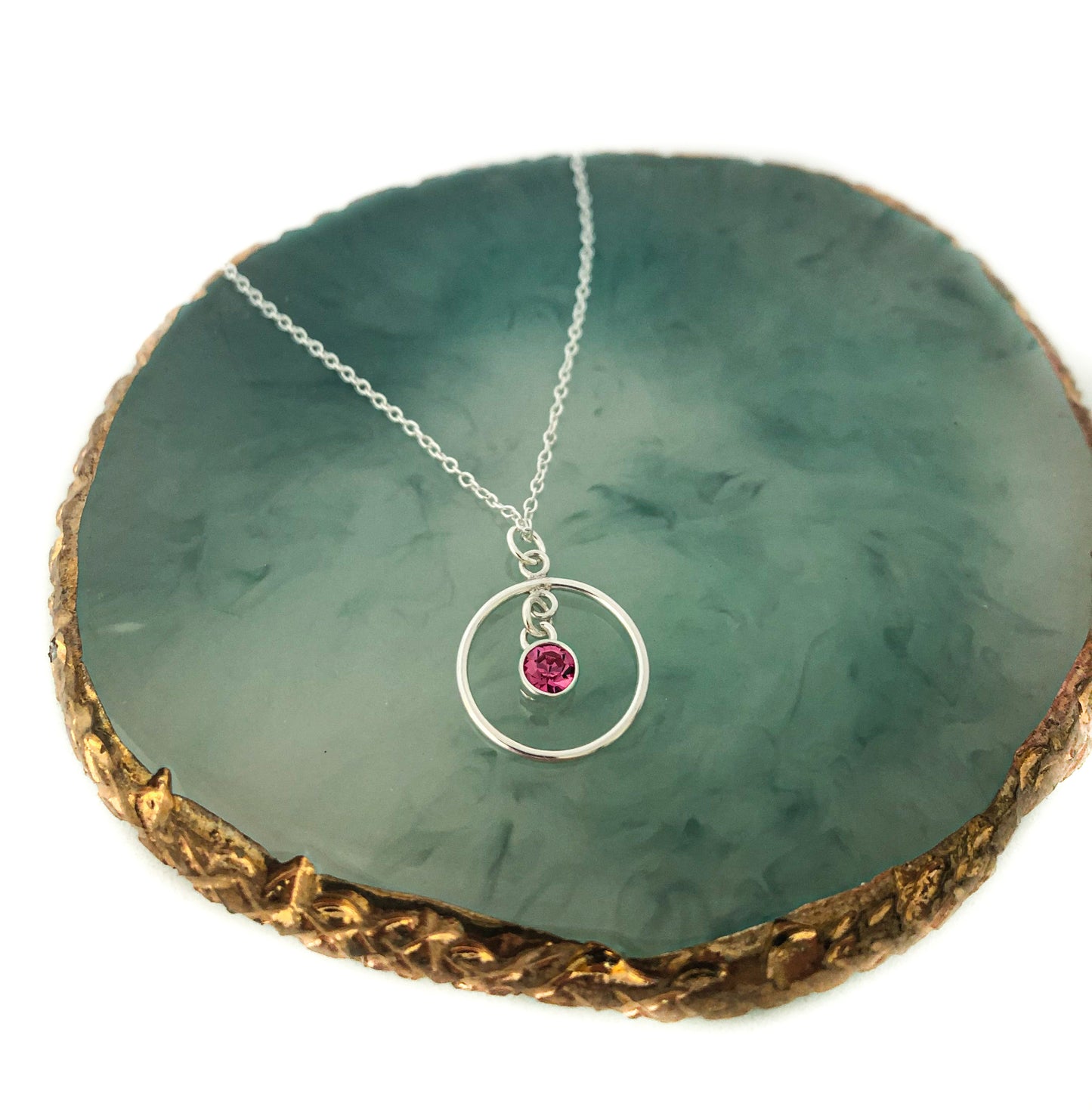 Sterling Silver and Birthstone Pendant Necklace