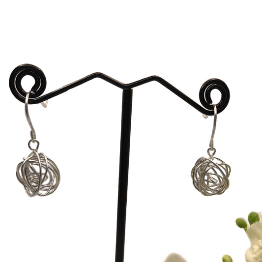 Silver Wire Knot Earrings