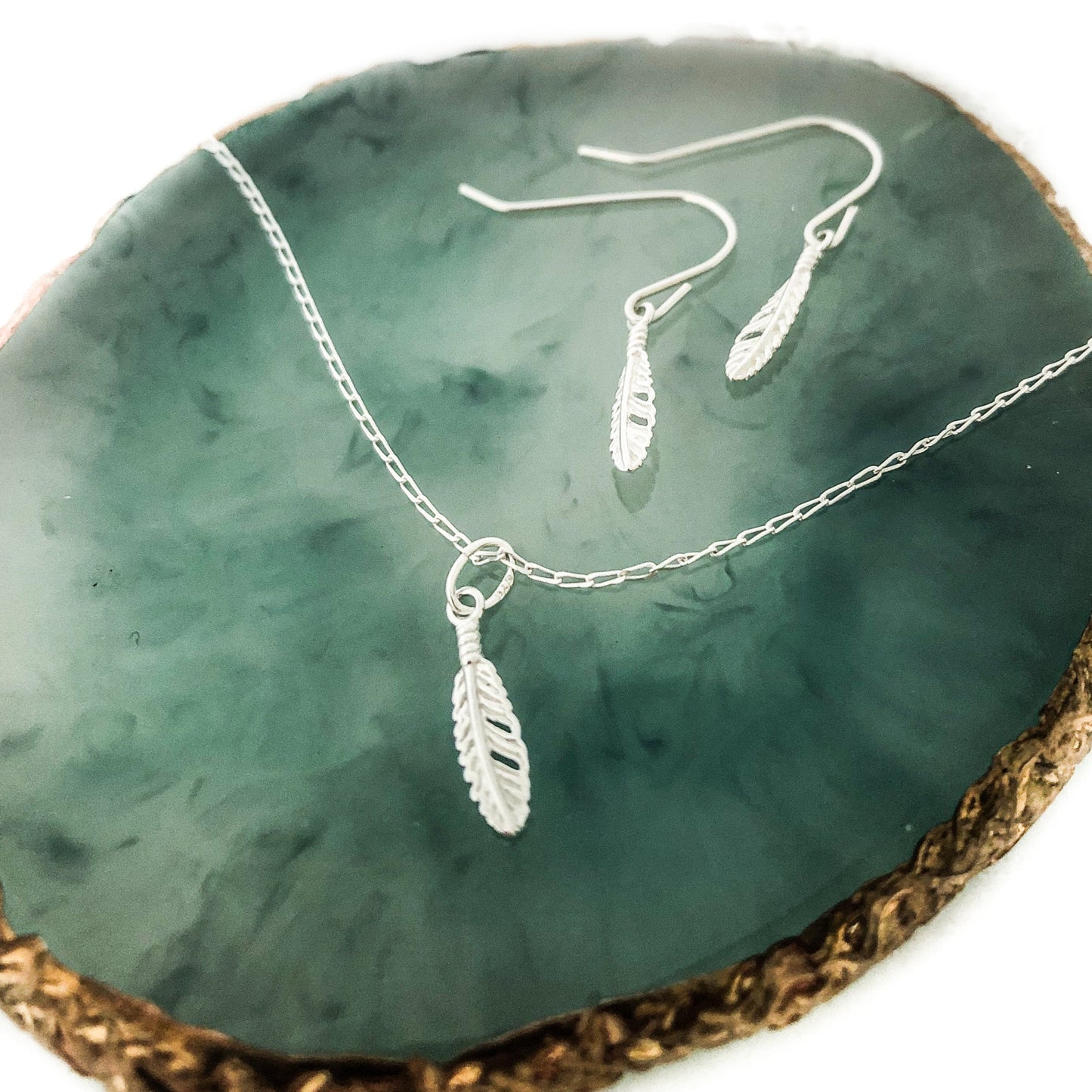 Floating Feather Charm Necklace