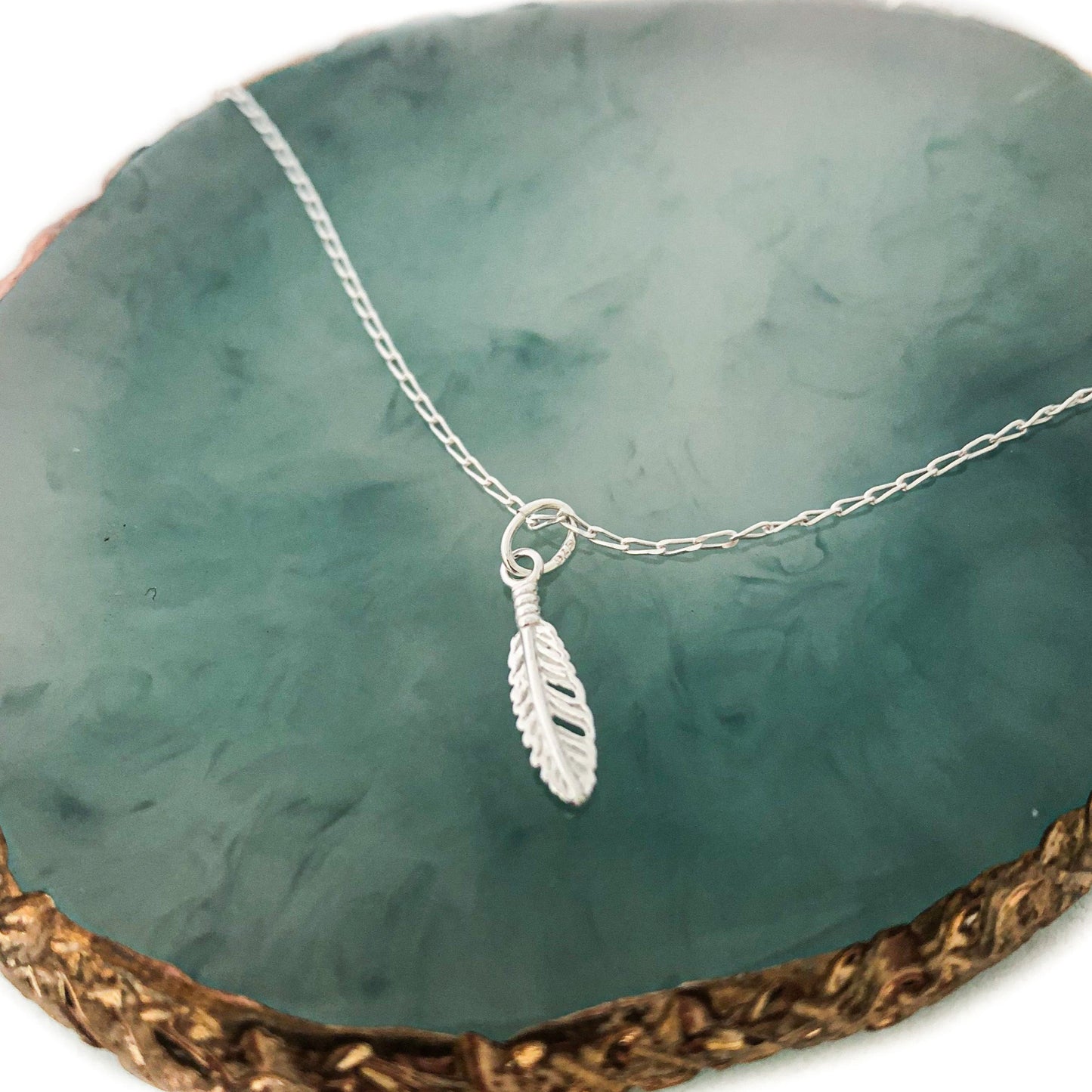 Floating Feather Charm Necklace