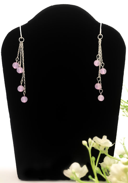 Silver Chain and Crystal Waterfall Earrings