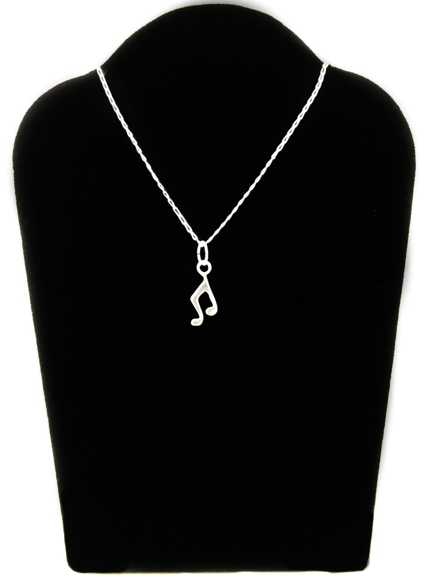 Music Note Silver Charm Necklace