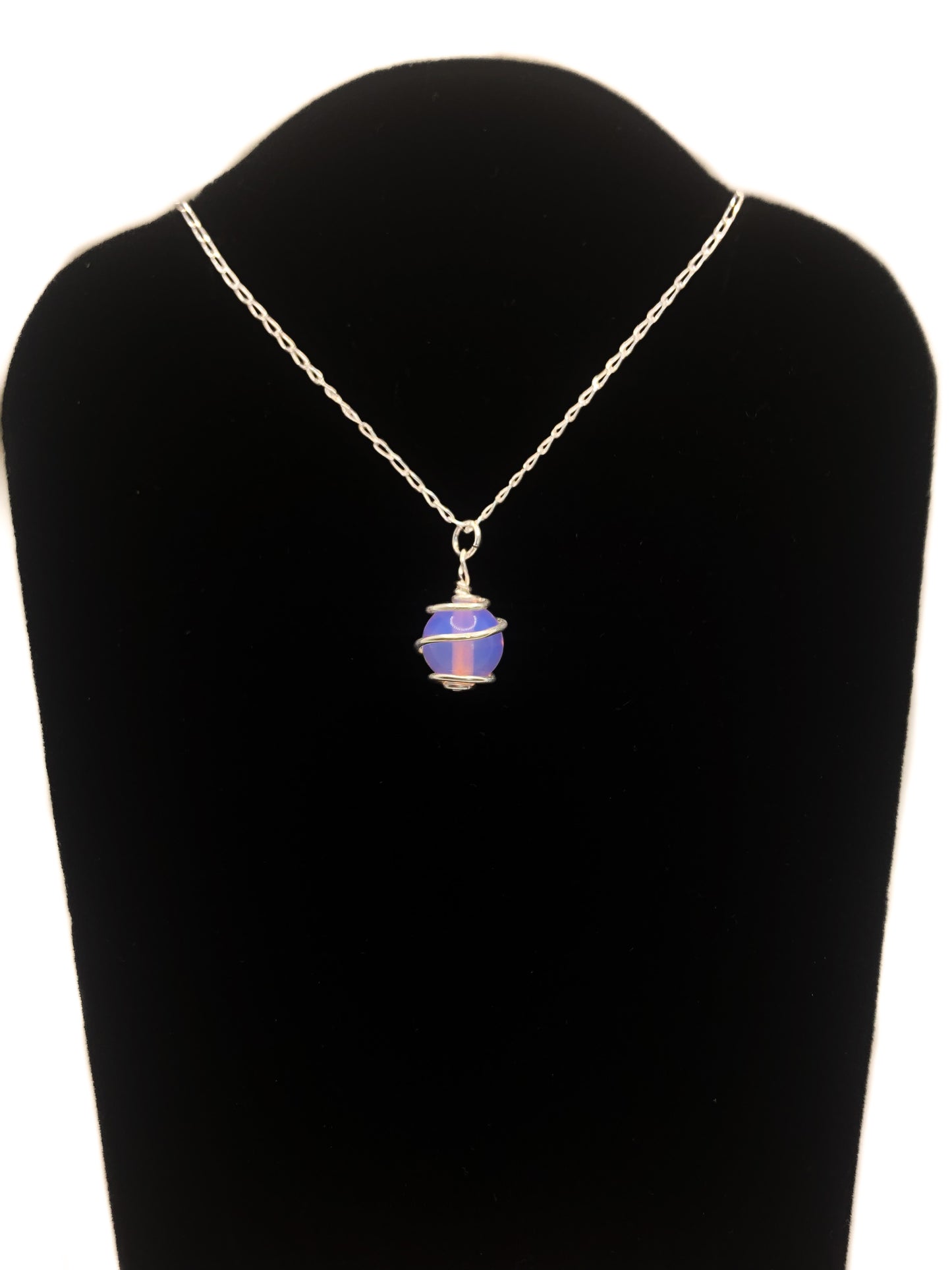 Sterling Silver And Crystal Cage Necklace