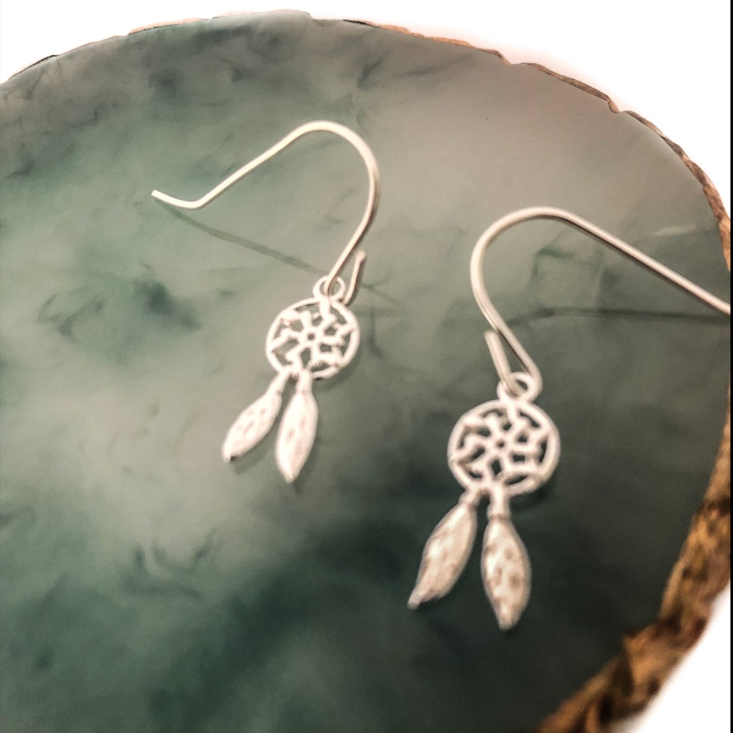 Dreamcatcher Silver Drop Earrings