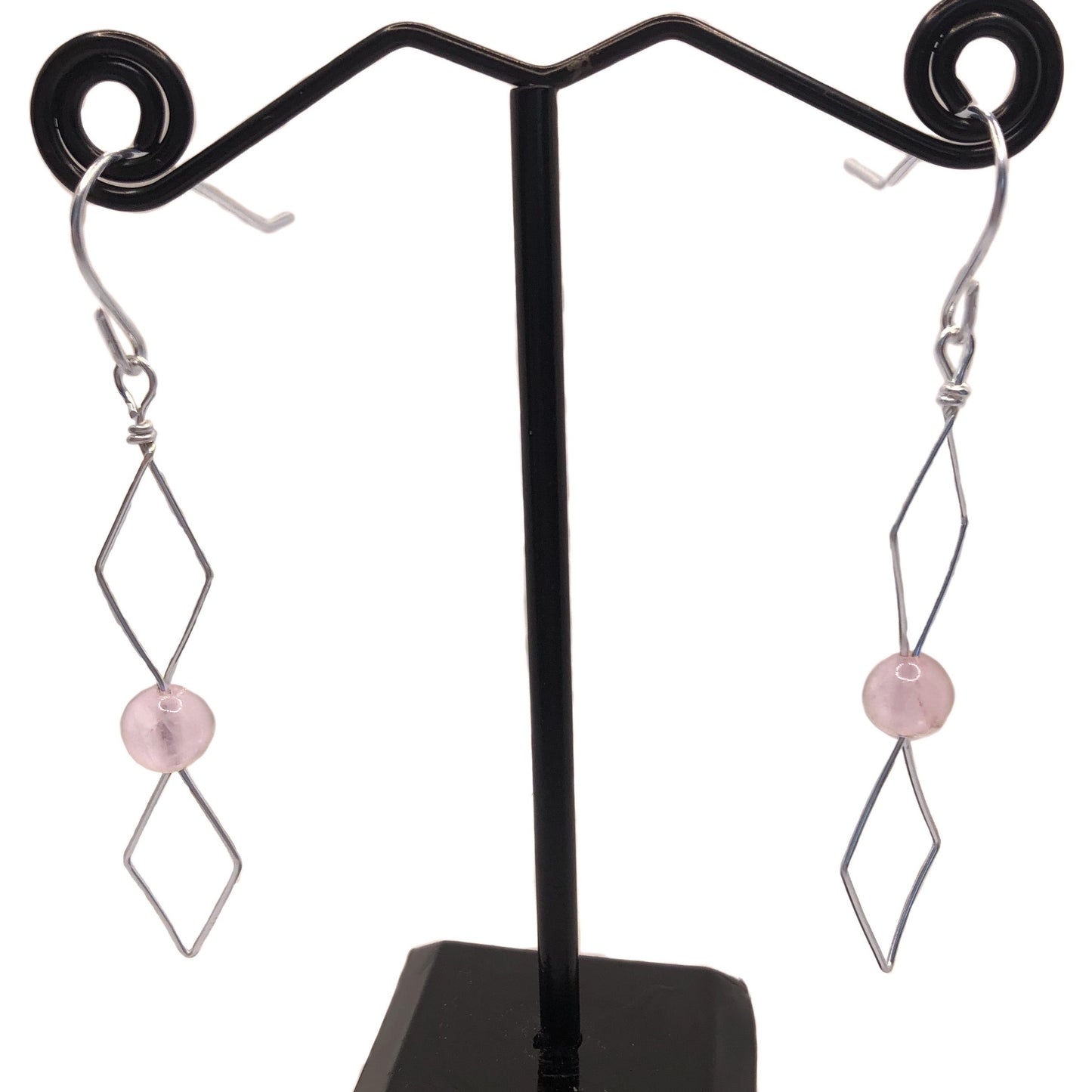 Wire Wrapped Crystal Diamond Earrings