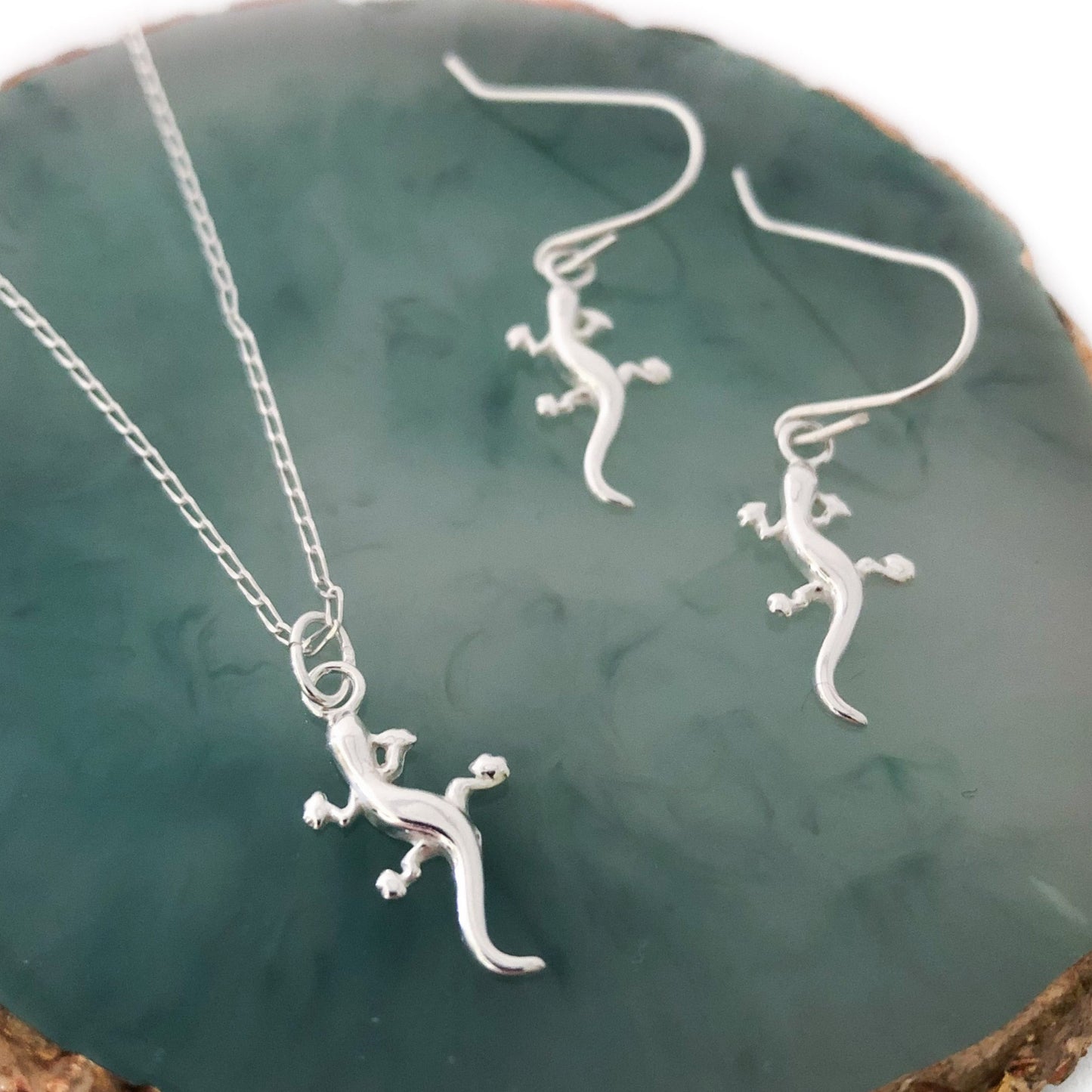 Mr Gecko Silver Charm Necklace