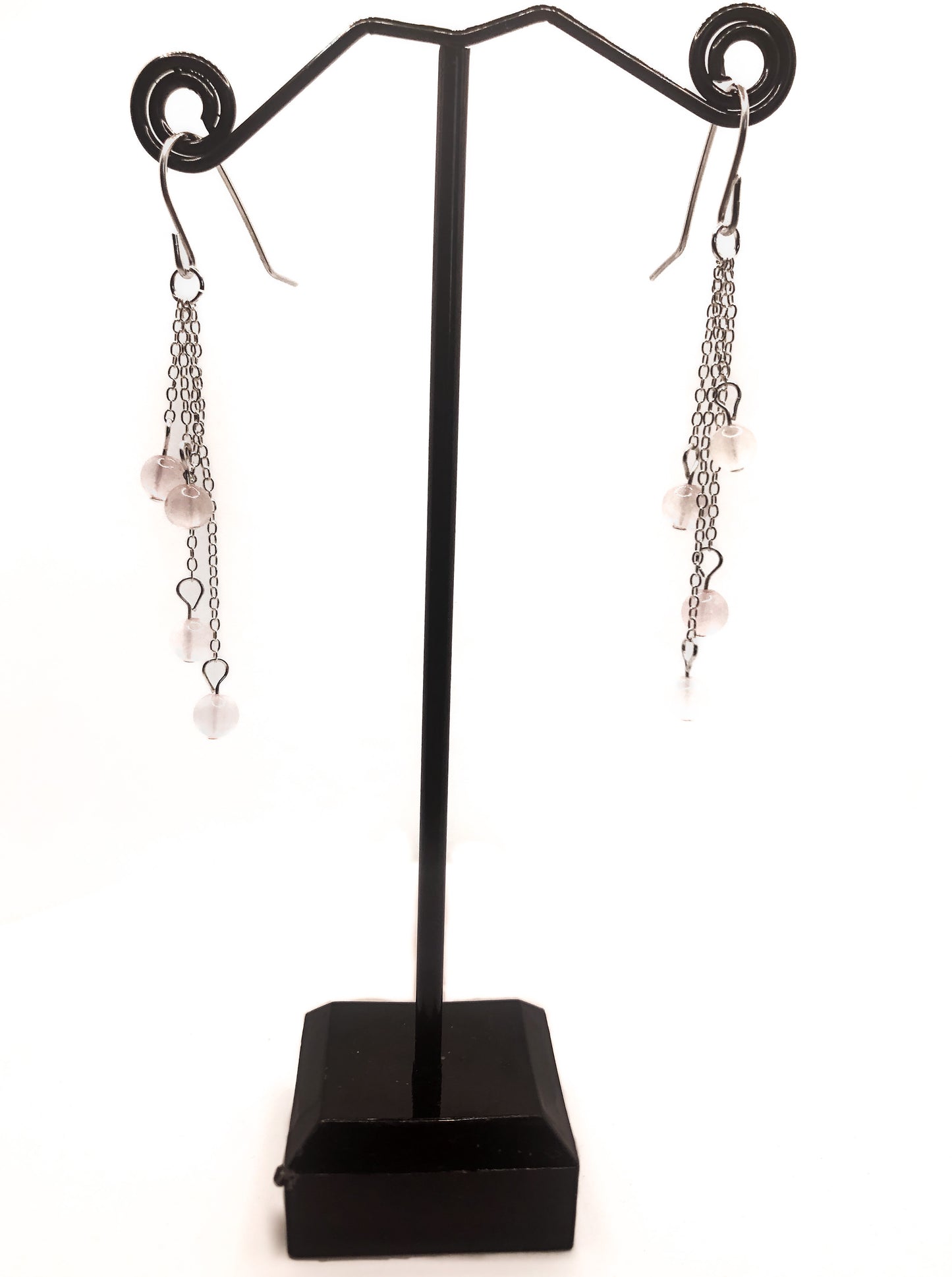 Silver Chain and Crystal Waterfall Earrings