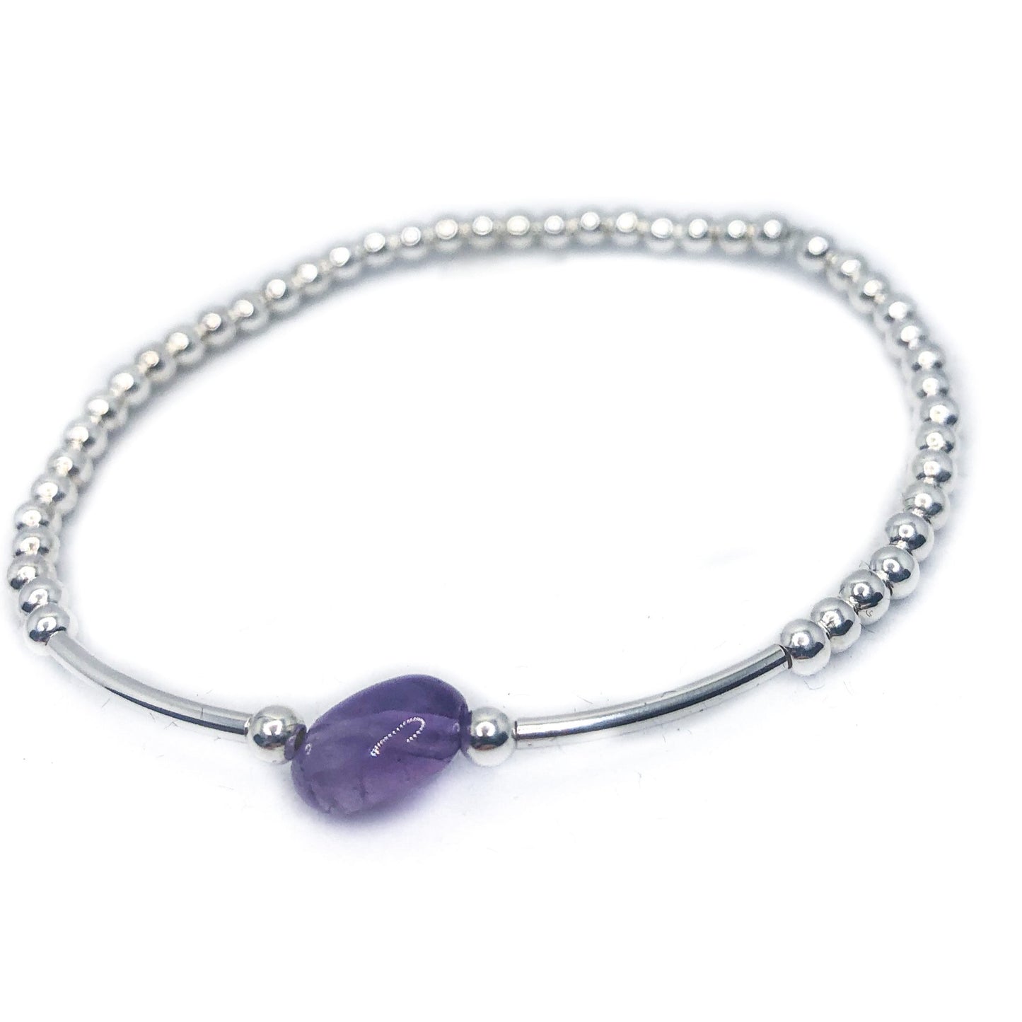 Statement Crystal Silver Stretch Bracelet