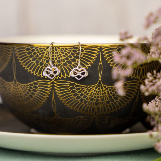 Infinity Heart Silver Earrings