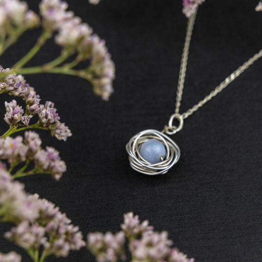 Wire Roses with Crystal Centre Necklace