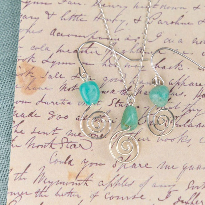 Silver Spiral with a Crystal on Top Earrings