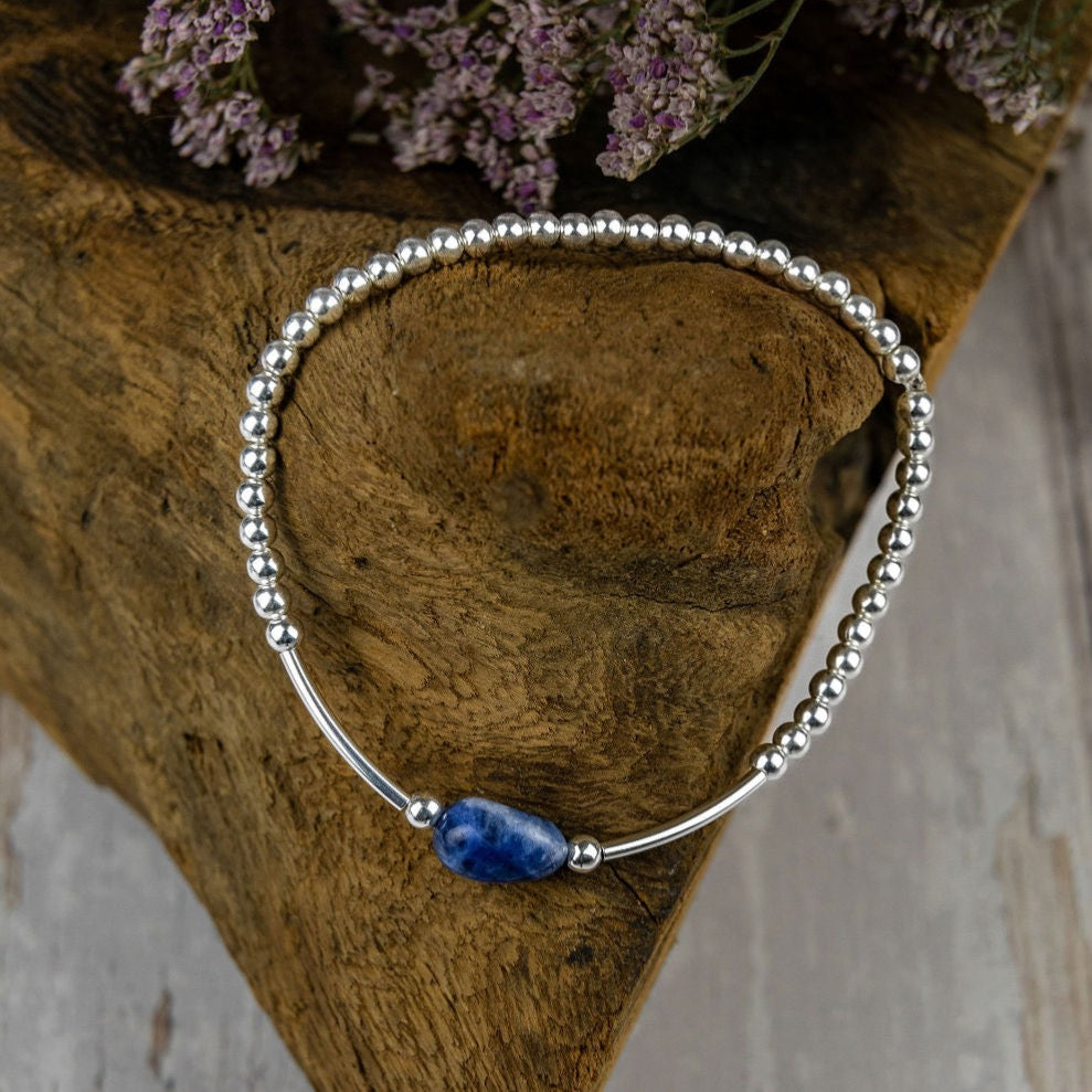 Statement Crystal Silver Stretch Bracelet