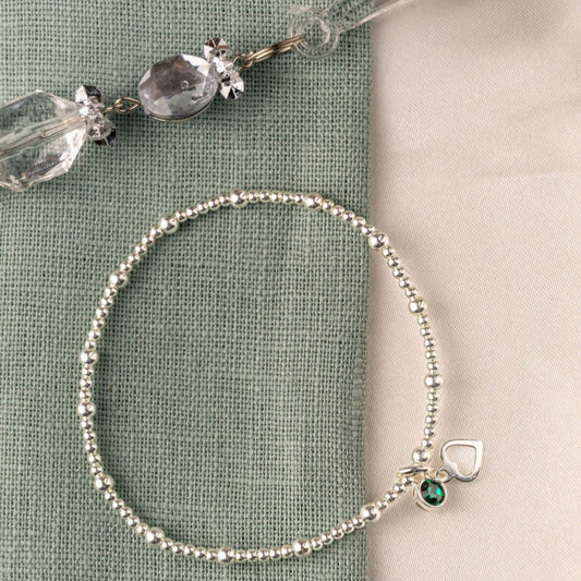 Birthstone Heart Charm Bracelet