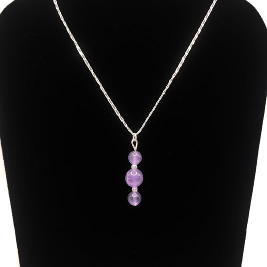 Crystal And Silver Drop Pendant Necklace