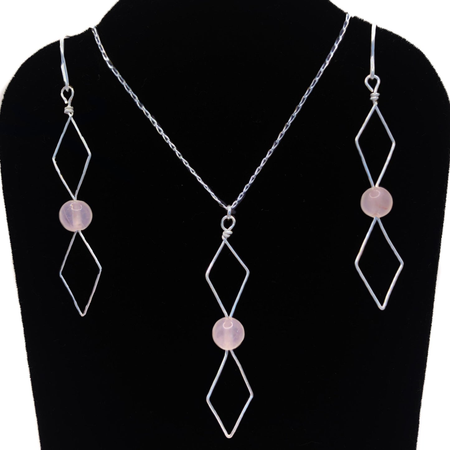 Wire Wrapped Crystal Diamond Earrings