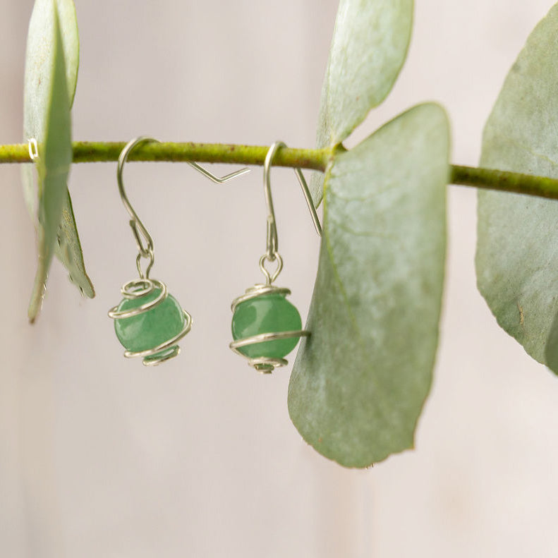 Crystal in Sterling Silver Cage Earrings