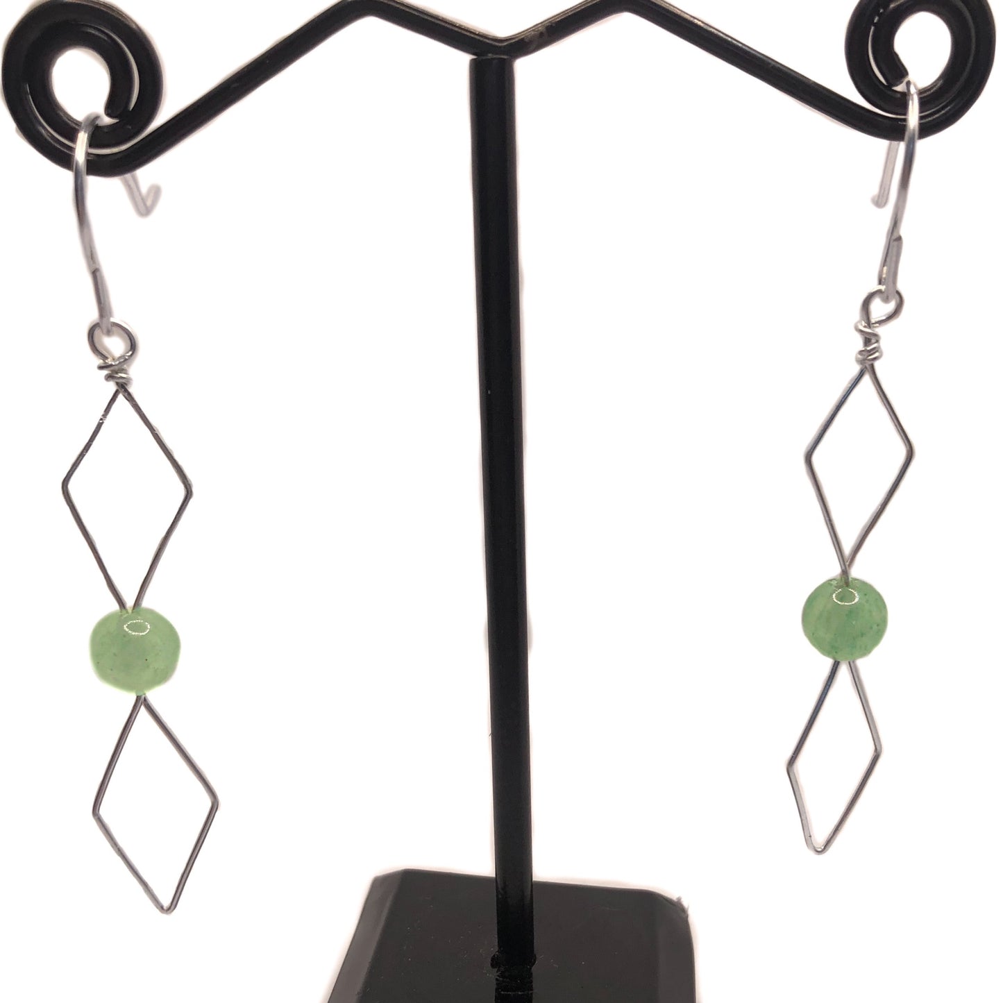 Wire Wrapped Crystal Diamond Earrings