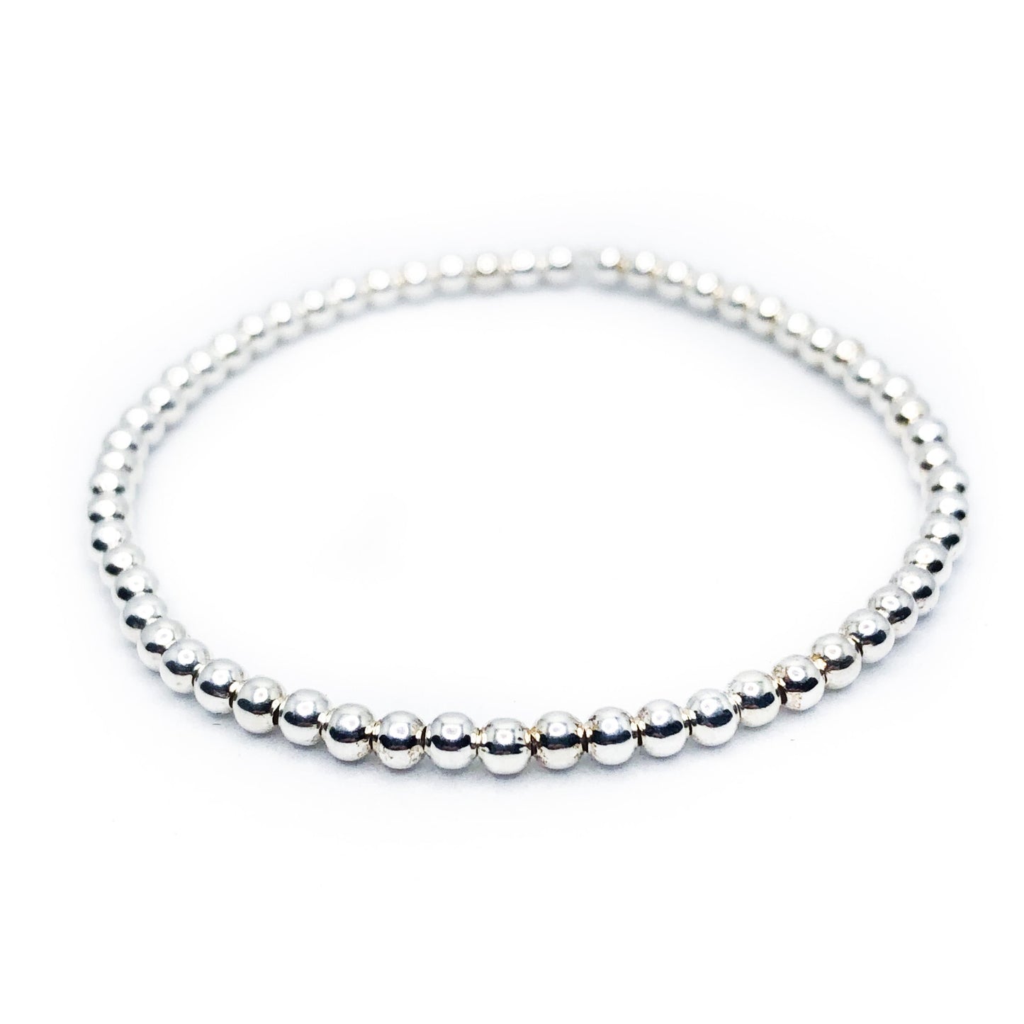 Classic Silver Beaded  Bracelet