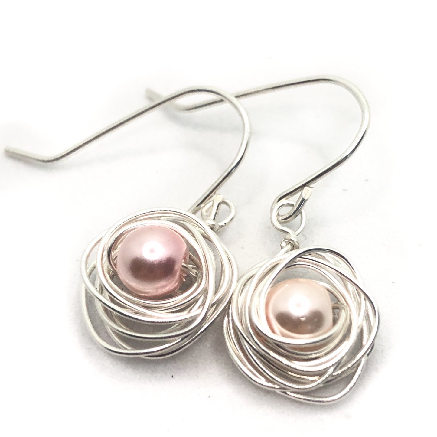 The Crystal Rose, Handmade Silver Rose Earrings