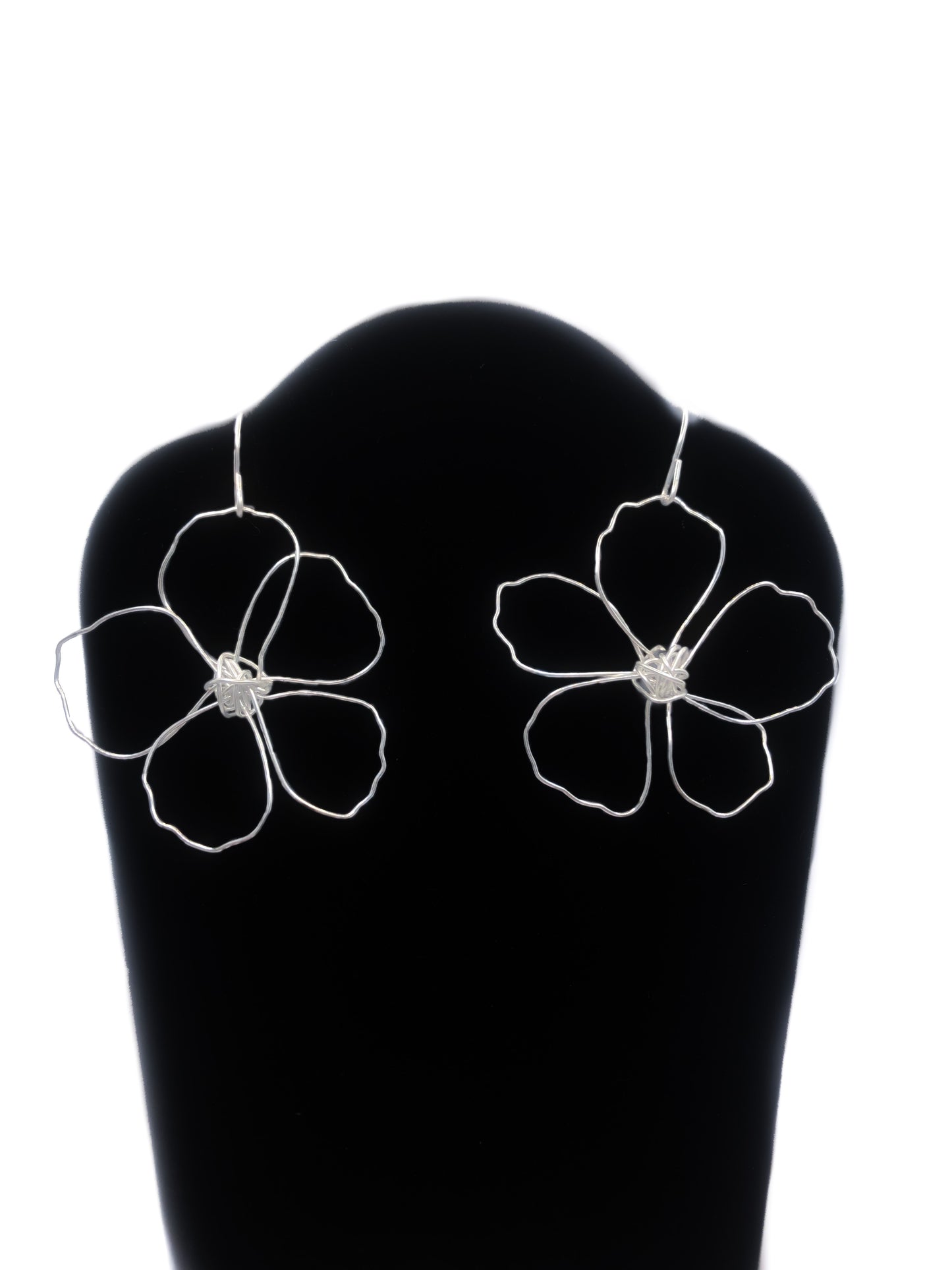 Statement Sterling Silver Flower Earrings