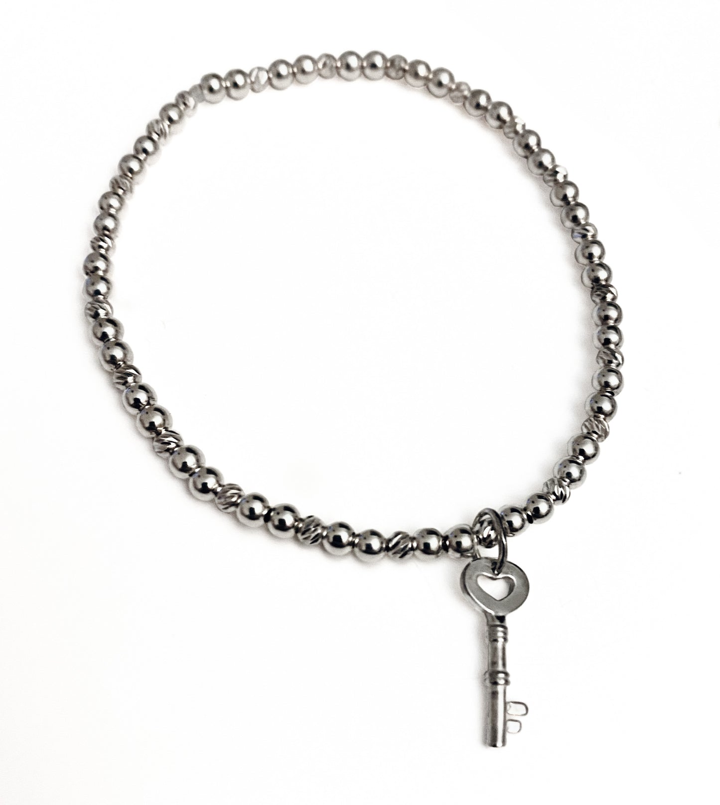 Mini Key Beaded Stretch Bracelet