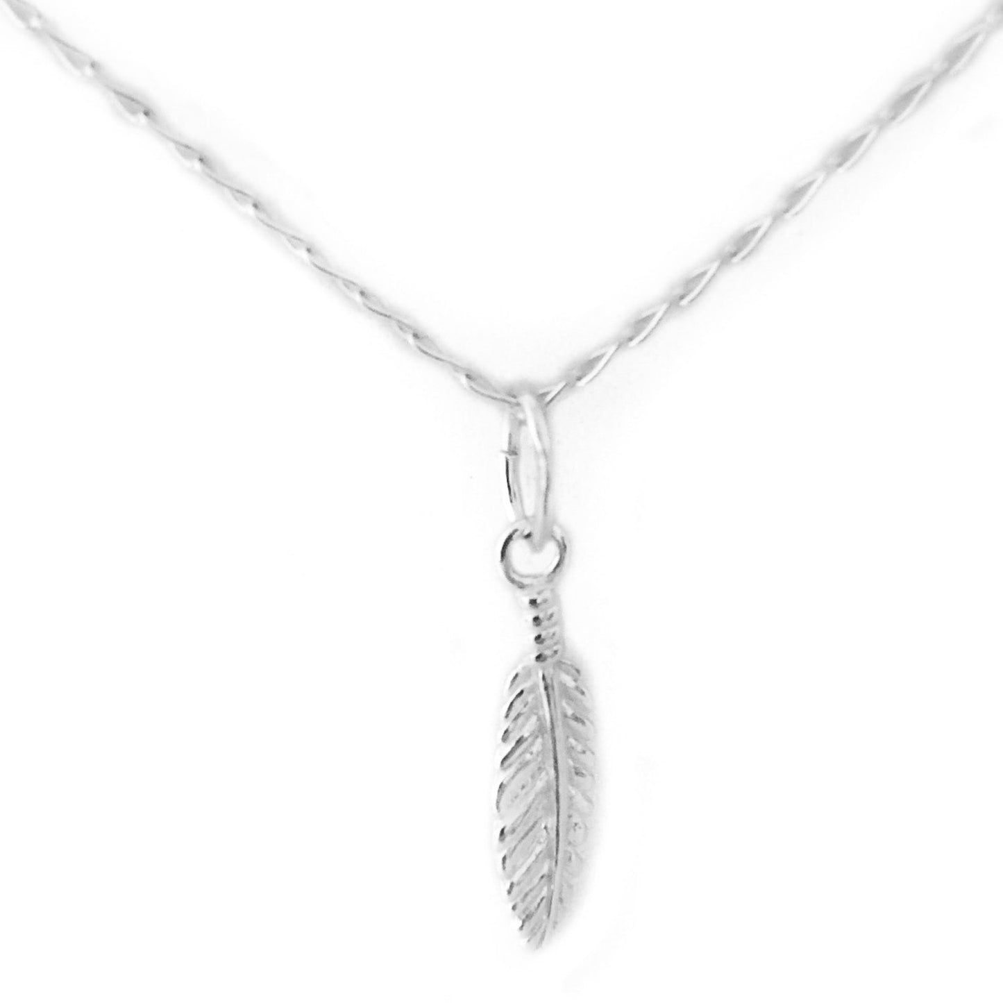 Floating Feather Charm Necklace