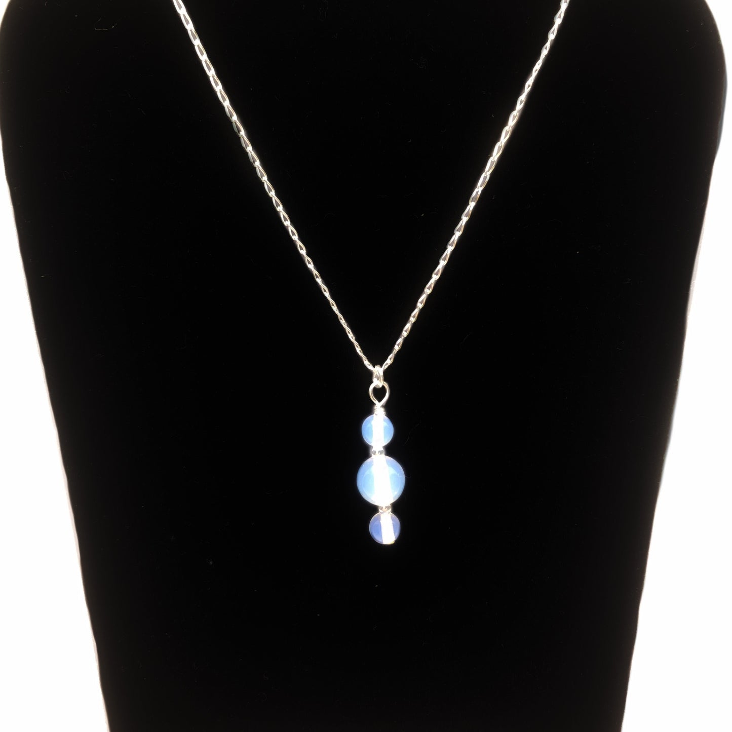 Crystal And Silver Drop Pendant Necklace