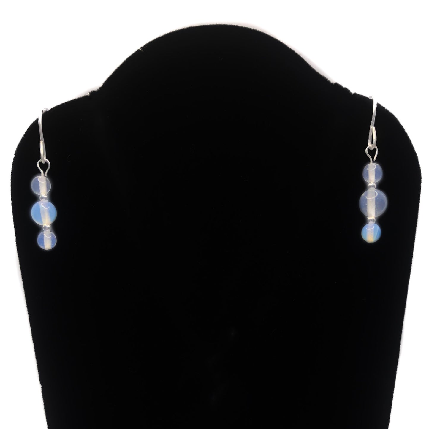 Crystal And Silver Trio Drop Earrings