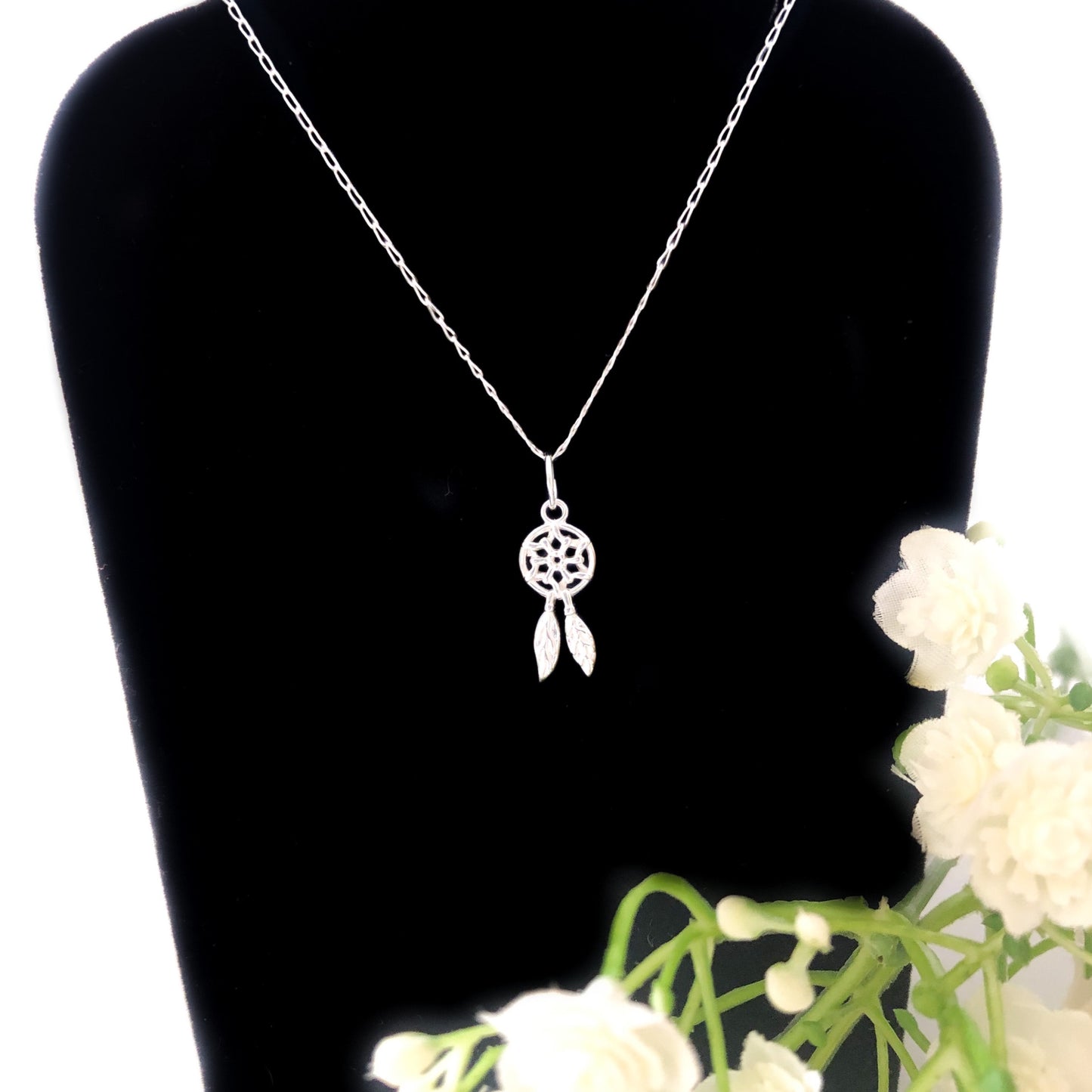 Dreamcatcher With Feather Charm Necklace